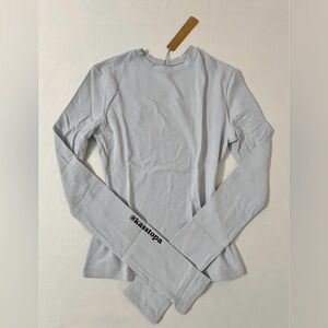 SKIMS Cotton Jersey T-shirt Long Sleeve Tee Top Zen Blue Light